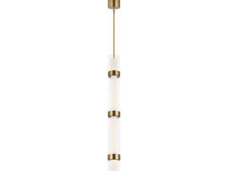 Wit 4 Lights LED Pendant Light Brass Finish For Discount