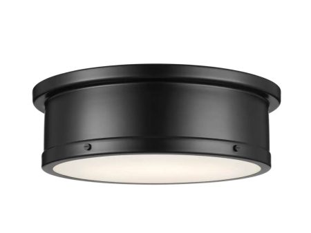 Serca 18  3-Light Flush Mount Light, Black Finish Online Sale