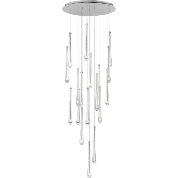 Stillo 25 in. 18 Lights LED Pendant Light Satin Nickel finish Supply